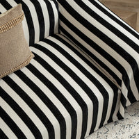 Coastal Stripe Linen-Look Scratch-Resistant Sofa/Couch Cover