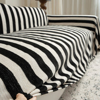 Coastal Stripe Linen-Look Scratch-Resistant Sofa/Couch Cover