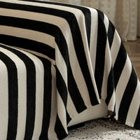 Coastal Stripe Linen-Look Scratch-Resistant Sofa/Couch Cover