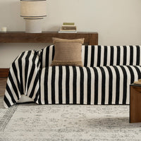 Coastal Stripe Linen-Look Scratch-Resistant Sofa/Couch Cover