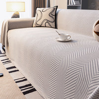 Elegant Washable Herringbone Chenille Sofa Cover
