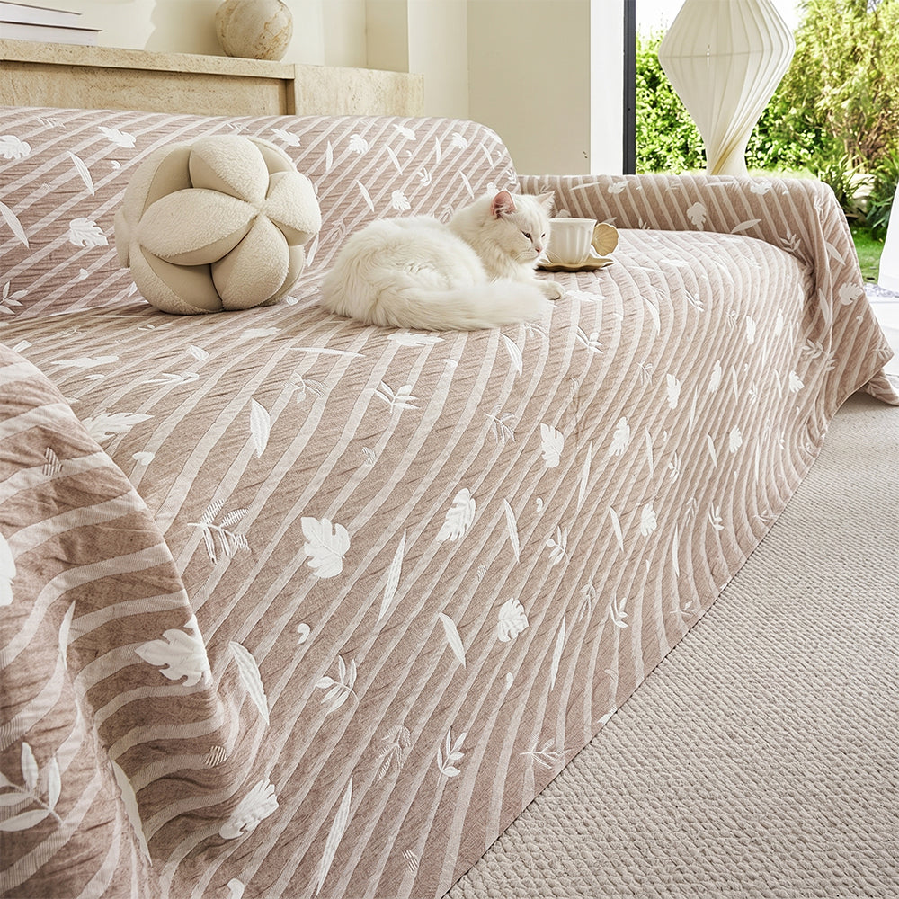 Botanical Quilted Gauze Sofa Cover