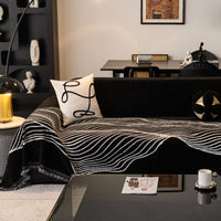 Soft Plush Waveline Harmony Pet-Durable Friendly Multi-Purpose Machine Washable Sofa Cover – Woven Throw Couch Protector