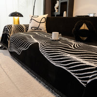 Soft Plush Waveline Harmony Pet-Durable Friendly Multi-Purpose Machine Washable Sofa Cover – Woven Throw Couch Protector