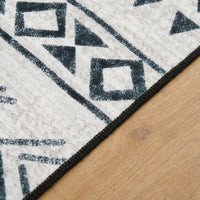 Easy Clean Washable Rug Modern Tribal Midnight Flow Design Durable Spillproof Pet-Friendly Non-Slip Pad Living Room Area Rug