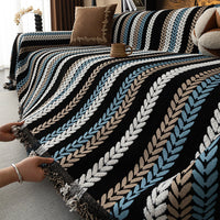 Modern Striped Chenille Sofa Cover