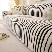 PlushGuard Stripe Full-Cover Sofa Slipcover
