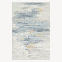 Easy Clean Washable Rug Modern Abstract Neutral Brushed Design Durable Spillproof Pet-Friendly Non-Slip Pad Living Room Area Rug