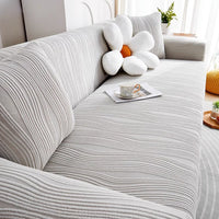 WavyJacquard Velvet Stretch Sofa Slipcover