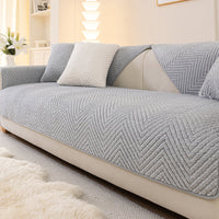 Herringbone Plush Nonslip Sofa/Couch Cover