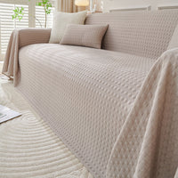 Cooling Modern Woven Textured Soft Pet-Friendly Durable Sofa Cover – Minimalist Hassle-Free Throw Couch Protector