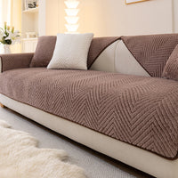 Herringbone Plush Nonslip Sofa/Couch Cover