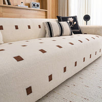 MonoDot Plush Full-Cover Sofa Slipcover