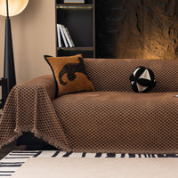 Urban Weave Pattern Plush Pet-Friendly Durable Sofa Cover – Premium Woven Machine Washable Minimalist Throw Couch Protection Multi-Use