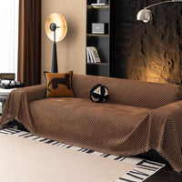 Urban Weave Pattern Plush Pet-Friendly Durable Sofa Cover – Premium Woven Machine Washable Minimalist Throw Couch Protection Multi-Use