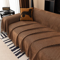 Urban Weave Pattern Plush Pet-Friendly Durable Sofa Cover – Premium Woven Machine Washable Minimalist Throw Couch Protection Multi-Use