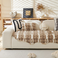 Winter Plush Irregular Faux-Rabbit Nonslip Sofa/Couch Cover