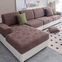 Spill-Resistant Honeycomb Jacquard Stretch Sofa Cover – Full-Cover Pet-Friendly Couch Protector