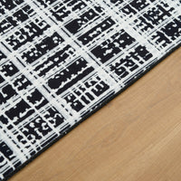 Easy Clean Washable Rug Urban Weave Monochrome Plaid Design Durable Spillproof Pet-Friendly Non-Slip Pad Living Room Area Rug