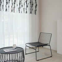 Monochrome Wave Embroidered Sheer Curtain