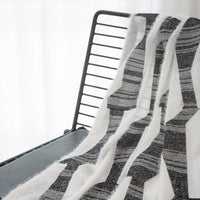 Monochrome Wave Embroidered Sheer Curtain