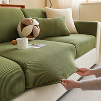 Vertical Stripe Corduroy Stretch Sofa Cover – Anti-Scratch, Full-Cover Pet Protector