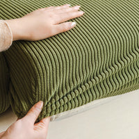 Vertical Stripe Corduroy Stretch Sofa Cover – Anti-Scratch, Full-Cover Pet Protector
