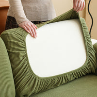 Vertical Stripe Corduroy Stretch Sofa Cover – Anti-Scratch, Full-Cover Pet Protector
