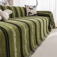 Textured Stripes Contemporary Soft Pet-Friendly Durable Sofa Cover – Machine Washable Minimalist Throw Couch Protection