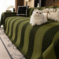 Woodland Geometric Soft Plush Pet-Friendly Multi-Purpose Minimalist Vintage Sofa Cover