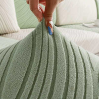 WaveLuxe Ripple Stretch Sofa Cover – Anti-Scratch, Full-Cover Pet Protector