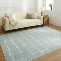 Easy Clean Washable Rug Minimalist Neutral Abstract Mosaic Design Durable Spillproof Pet-Friendly Non-Slip Pad Living Room Area Rug
