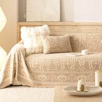 French Vintage Botanical Chenille Sofa Cover