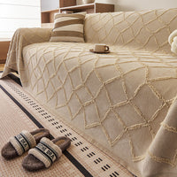 Luxe Diamond Textured Chenille Sofa Cover