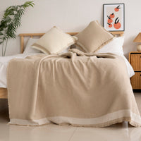 Wabi Sabi Fringe Bed Throw Blanket