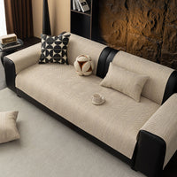 Modern Herringbone Faux-Linen Nonslip Sofa/Couch Cover