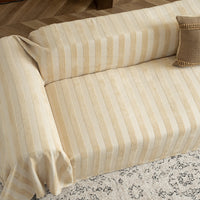 Coastal Stripe Linen-Look Scratch-Resistant Sofa/Couch Cover