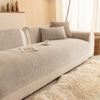 Ribbed Chenille Nonslip Sofa Cover