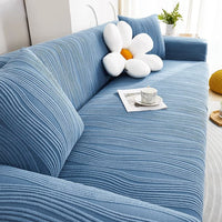 WavyJacquard Velvet Stretch Sofa Slipcover
