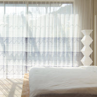Horizon Stripe Embroidered Sheer Curtain