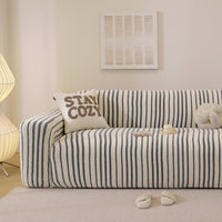 PlushGuard Stripe Full-Cover Sofa Slipcover