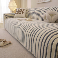 PlushGuard Stripe Full-Cover Sofa Slipcover
