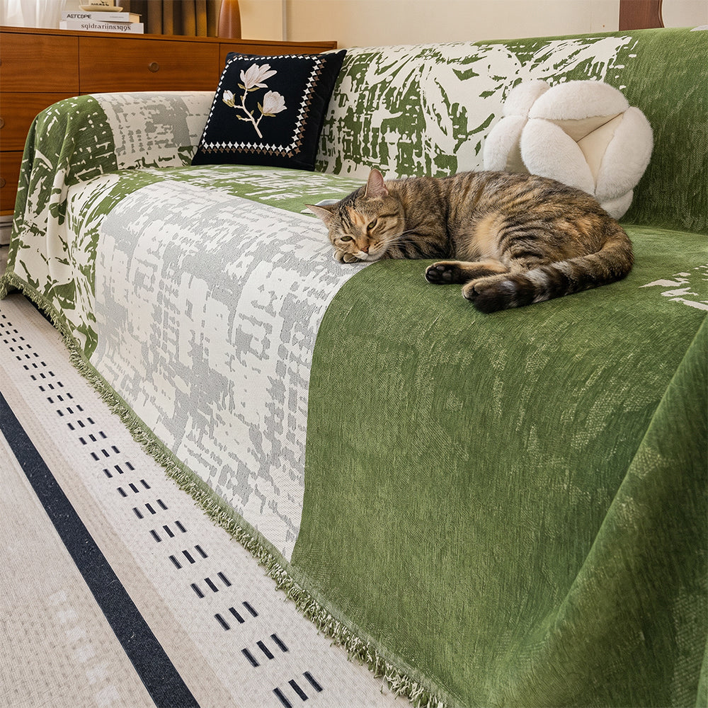 Luxe Patchwork Chenille Sofa Cover