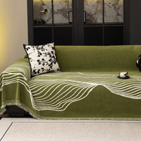 Soft Plush Waveline Harmony Pet-Durable Friendly Multi-Purpose Machine Washable Sofa Cover – Woven Throw Couch Protector