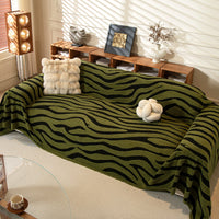 Plush Zebra Chenille Scratch-Resistant Sofa/Couch Cover
