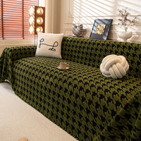 Cozy Houndstooth Plush Sofa/Couch Cover