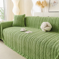 Cozy Cable Plush Scratch-Resistant Sofa/Couch Cover