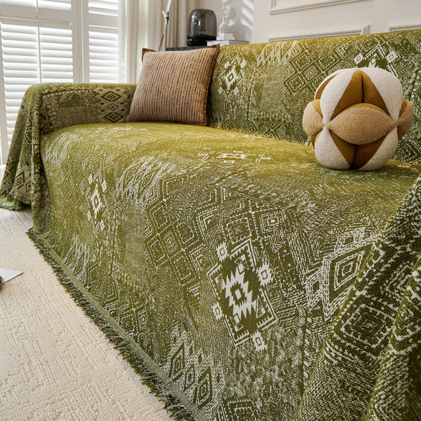 Gemometric Tribal Soft Pastel Pet-Friendly Multi-Purpose Minimalist Vintage Sofa Cover