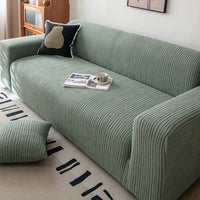CozyRib Jacquard Velvet Full-Cover Sofa Slipcover