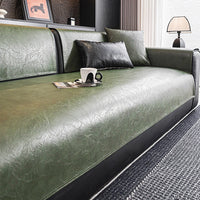 Spill-Resistant Luxe Leather Nonslip Sofa Cover